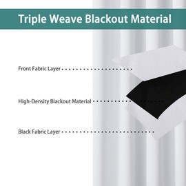 LORDTEX Greyish White Room Divider Curtains - Total Privacy Wall Room Divider Screens Sound Proof Wide Blackout Curtain for Living Room Bedroom Patio Sliding Door, 1 Panel, 10ft Wide x 8ft Tall