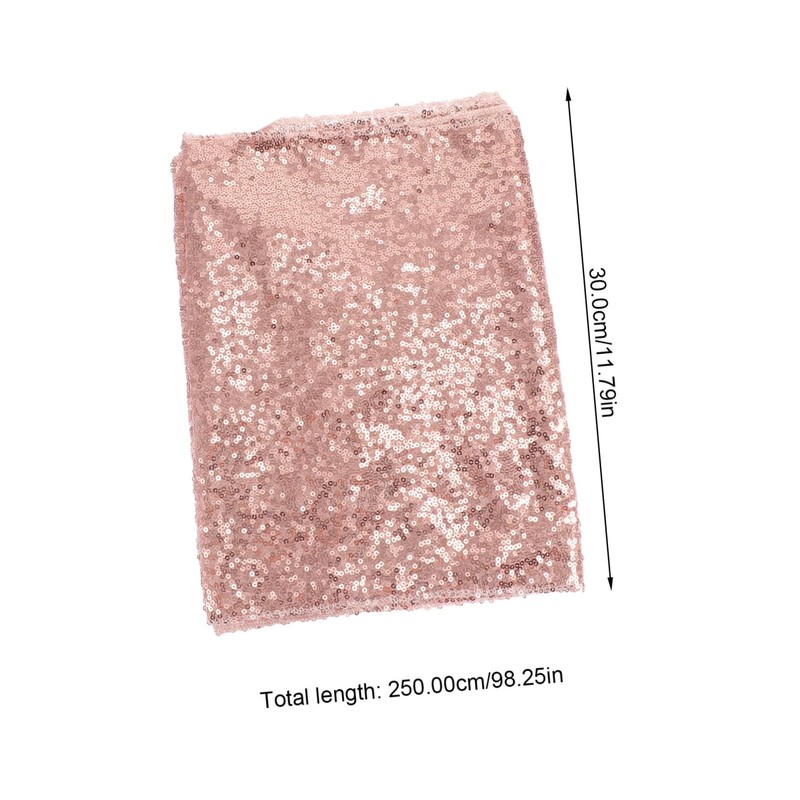 Ciieeo Elegant Sequin Tablecloth 250x30cm Polyester PVC Home Table Cover