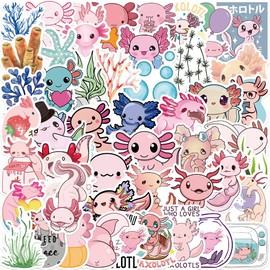 Axolotl Stickers |50PCS| Cute Reptiles Stickers, Waterproof Stickers Pack Decals for Laptop Water Bottles Bike Skateboard Luggage Computer, DIY Decoration as Gifts for Kids Girls Teens