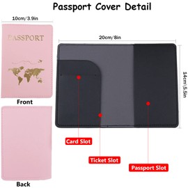 YYGOJOY Passport Holder Cover, PU Leather Passport Cover Case Organiser with Wallet for Credit Card, Money, Business Cards, Passport, Boarding Passes for Women Men (Black)