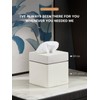 Cloudever Tissue Box Holder Cover, Modern PU Leather Square Decorative