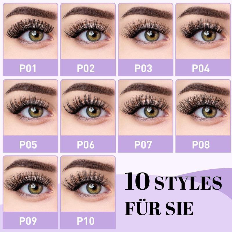 B&Q P02 False Eyelashes, Cat Eye Eyelash Extensions, Fluffy Cluster
