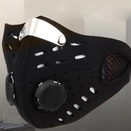 Unbranded Dust Masks with 5 Carbon Filters for Woodworking Outdoor Anti-Fog Breathable - Black Mask with 5 Filters