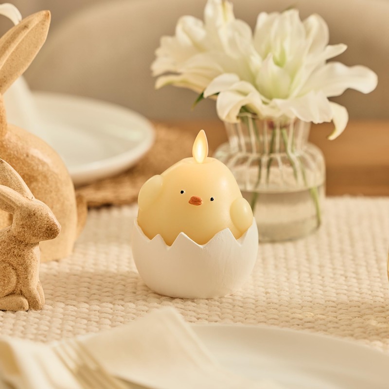 Luminara Hatching Easter Chick Candle - 3.3" x 4.3" -