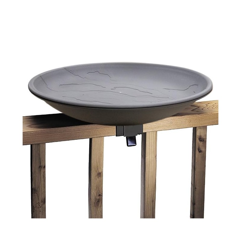 Wild Bird Lover's Heated Bird Bath w/Deck Rail Brackets, 20"