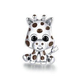 Animal Bead Charm Bracelets for Women Sterling Silver Giraffe Butterfly Unicorn Cat and Dog Charms for Bracelets or Necklace (Giraffe), crystal enamel, s925