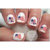 USA American Flag Heart Nail Art Decals United States
