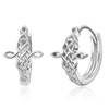 TANGPOET Celtic Earrings 925 Sterling Silver Celtic Knot Hoop Earrings,