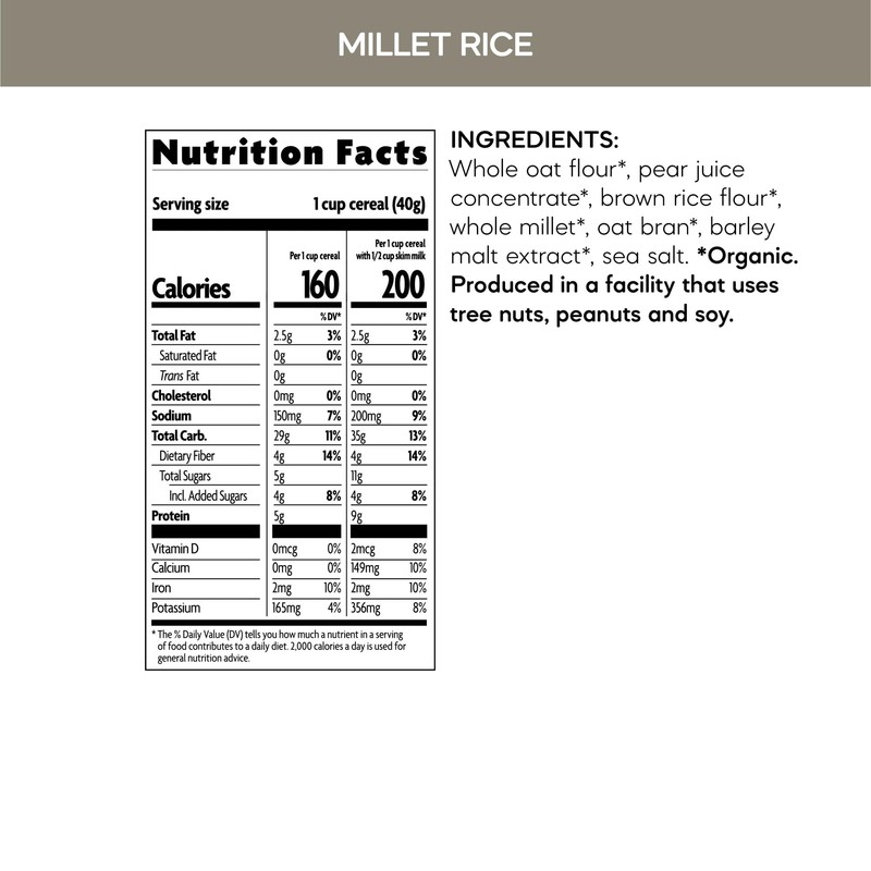 Nature's Path Organic Millet Rice Flakes Cereal, 32 oz (Pack