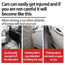 JNNJ 4 Pieces Car Door Edge Guards, Auto Anti-Scratch Side Door Edge Protector, Car Door Edge Guard Trim Molding Crash Scratch Protector, Anti-Collision Protection Strip for Car Truck SUV(Black)