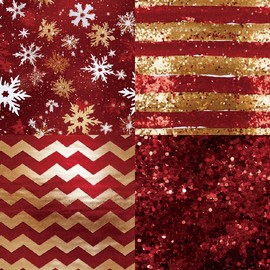 Sparkle Merry Christmas Scrapbook, DIY Album Scrapbook Paper, Greeting Card Making Background Paper Craft Supplies Painting Decoration Travel Diary Paper 6"x6"