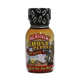 ASS KICKIN' Ghost Pepper Premium Hot Sauce Bottles Gourmet Gift Set Travel Size– .75 oz. 24 Pack - Try if You Dare! - Ultimate Ghost Pepper Gift Set