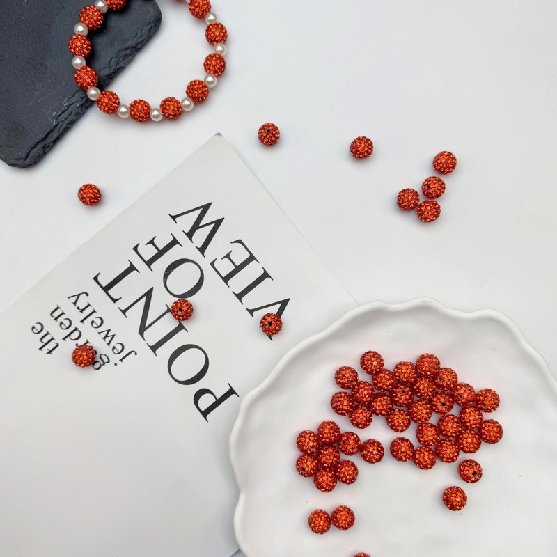 10mm Clay Rhinestone Beads for Bracelets, 100 Pcs Sparkle Crystal