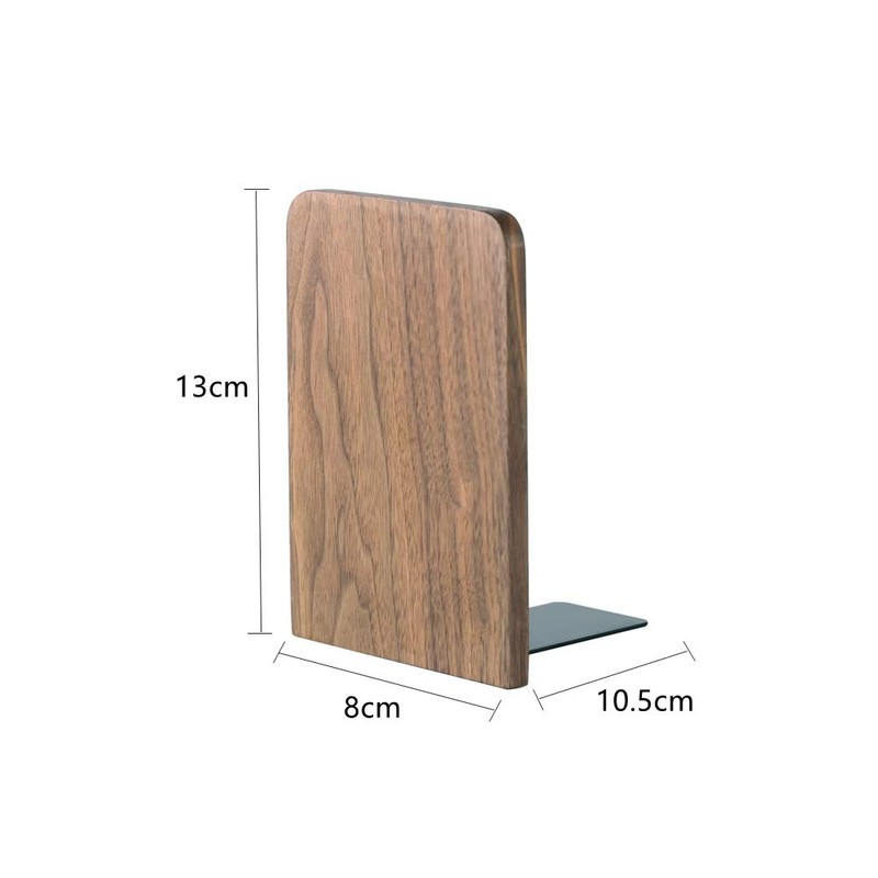 Muso Wood Wood Bookends,8*13cm (1 Pair) (Walnut)