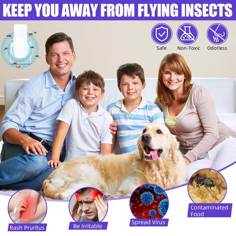 Jahy2Tech Flying Insect Trap Plug-in,2 Pack Electric Mosquito Gnat Insect