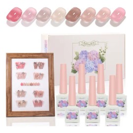 Gama De Gel Semipermanente Esmaltes Para Uñas Nude 8pcs 12ml                                                                                          