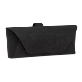 pauuooa Alcantara Material Sunglasses Holder for Car Sun Visor, Auto Eyeglasses Storage Case, Vehicle Visor Accessories Organizer Box (Black)
