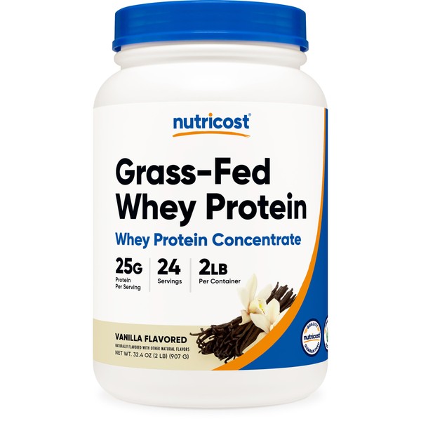 Nutricost Nutricost Grass-Fed Whey Protein Concentrate (Vanilla) 2LBS - Undenatured,