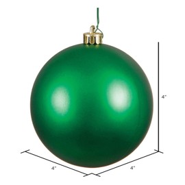 Vickerman 4" Green Matte Ball Ornament - Shatterproof Christmas Ball Ornament - 6 per Bag - Shatterproof and UV Resistant - Reliable and Durable - Festive Green Christmas Ornaments