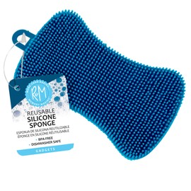 R&M International 96617 Reusable Silicone Sponge for Kitchen Cleaning, Scrubbing Dishes, and Wiping Surfaces, 5” x 2.75", Single
