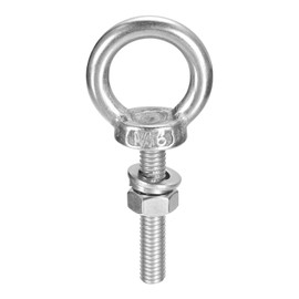 sourcing map Lifting Eye Bolt, 1 Set M6 x 30mm Eye Bolt with Nut Washer 304 Stainless Steel Shoulder Lifting Ring Eye Bolt for Hanging Item