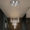 FRIXCHUR 11.8" Modern Crystal Chandelier 33.5" High Ceiling Chandeliers Small