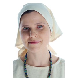 HEMAD Medieval Cotton Headscarf Model: Laudamie, White