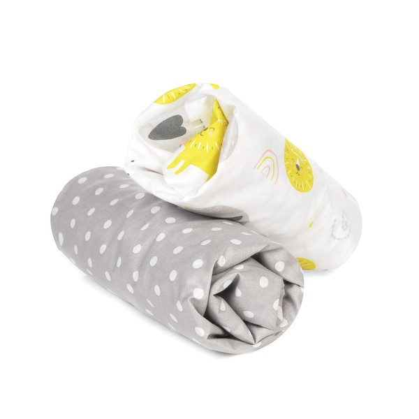 FlyIdeas Fitted Sheets 80 x 160 cm for Baby Cot,