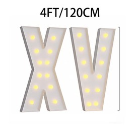 3FT/4FT, XV Represents Happy Birthday of 15 Years Old, Foam Board Letter Lights, Horse Running Lights, neon Lights, Suitable for Birthday Party Decoration, self Assembling is Required (4FT-XV)