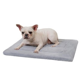 Made4Pets Dog Crate Pad Bed for Small Dogs, Washable & Reversible, Anti-Slip Kennel Mat for Cozy Sleeping, Soft Fluffy Dog Bed for Indoor & Outdoor Use, 24"x18", Gray