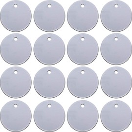 SATINIOR 100 Pieces Stamping Blank Tags, 1 Inch Round with Hole Aluminum Blanks Tags