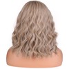 MAGQOO Ash Blonde Wigs for Women Short Curly Wavy Ash