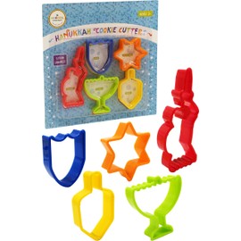 Hanukkah Shaped Cookie Cutters, Five Hanukkah Shaped Cookie Cutters - Menorah, Dreidel, Maccabee, Star of David, Maccabee Shield (Single)