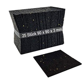 My Plast Rubber Granulate Patio Pads, Rubber Building Protection Mat for Deck, Porch, Patio, Non-Slip, Waterproof, Weatherproof, Spacers for Wooden Floors, 90 x 90 x 3 mm, Pack of 25