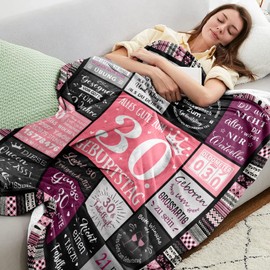 Yesbird 30th Birthday Women, 30th Birthday Decoration, 30th Birthday Women, Decoration 30th Birthday Woman, Gifts for 30th Birthday Woman, Gift 30th Birthday Woman Blanket 150 x 130 cm