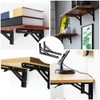 Hniuyun 2Pcs Folding Shelf Brackets, Heavy Duty Stainless Steel Shelf