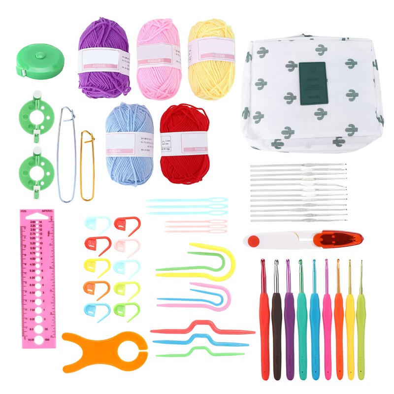 12 Pcs Crochet Needle Set Aluminum Oxide Weaving Sewing Knitting