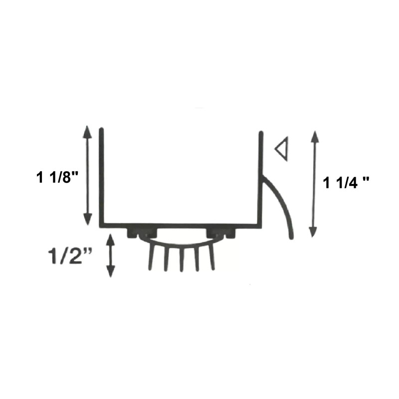 KC Hardware U Shaped Aluminum Door Bottom Sweep with Door