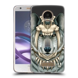 Head Case Designs Alpha Wolf Wildlife Skull Crown Soft Gel Case for Moto Z Force / Z Force Droid