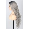 Topcosplay Ombre Grey Wigs For Women Long Wavy Curly Wig