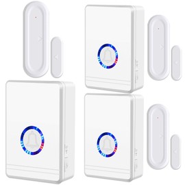 Wireless Motion Sensor Door Chime,NineLeaf Entry Alert Chime,Ring Alarm Contact Sensor,IP66 Waterproof,600ft Long Range,48 Chimes 5 Volume Level,Anti-theft,Easy installation,for Office/Home/Store,3PK
