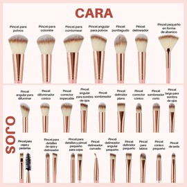 Lukovee Set de Brochas para Maquillaje Profesional, 56 Piezas Brochas de Maquillaje Kabuki Sintético Premium con Esponjas y Neceser, Brochas de Base Multifuncional para Maquillar Ojos Mejillas Rostro