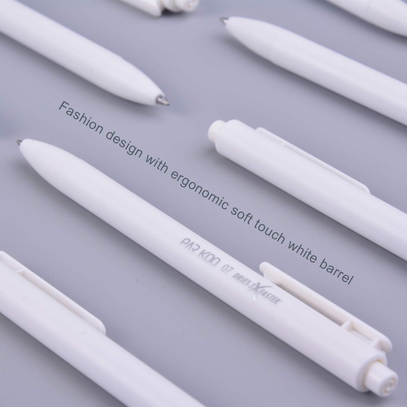 ParKoo Retractable Gel Pens 0.7mm Quick Dry Black Ink, 12-Pack