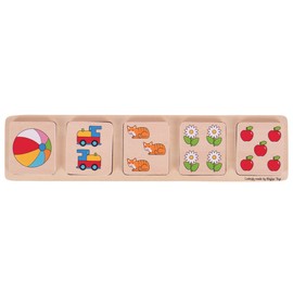 Bigjigs Toys Educational Wooden Chunky Lift and Match Puzzle (Numbers)