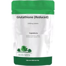Glutathione (Reduced) 1000mg 30 Tablets – Antioxidant & Cellular Health Support – Suitable for Vegetarians – by ECO-VITS