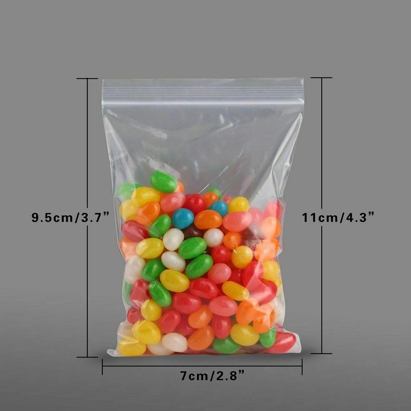 100x Zip Lock Plain Grip Seal Bags Polythene Plastic Craft