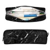 Black Marble Pencil Case,PU Pencil Pouch, Portable Pencil Bag, Multipurpose