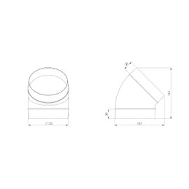 Ø 125mm / 5 inch Plastic 45 Degree Bend - Round Plastic Ducting - Ventilation Duct Hose Joint Elbow