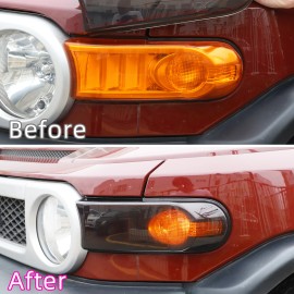 e-power-auto-Trim Smoked Black Front Signal Light Lamp Cover Trim For 2007-2014 Toyota FJ Cruiser