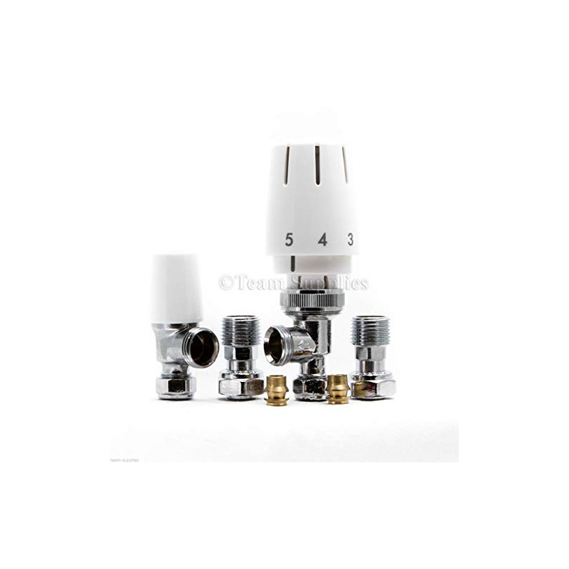 ERES Thermostatic Radiator Valve 8MM 10MM LOCKSHIELD TRV Angled Pack